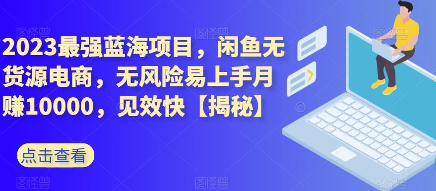 2023最强蓝海项目，闲鱼无货源电商，无风险易上手月赚10000，见效快【揭秘】-巴叔叔资源网