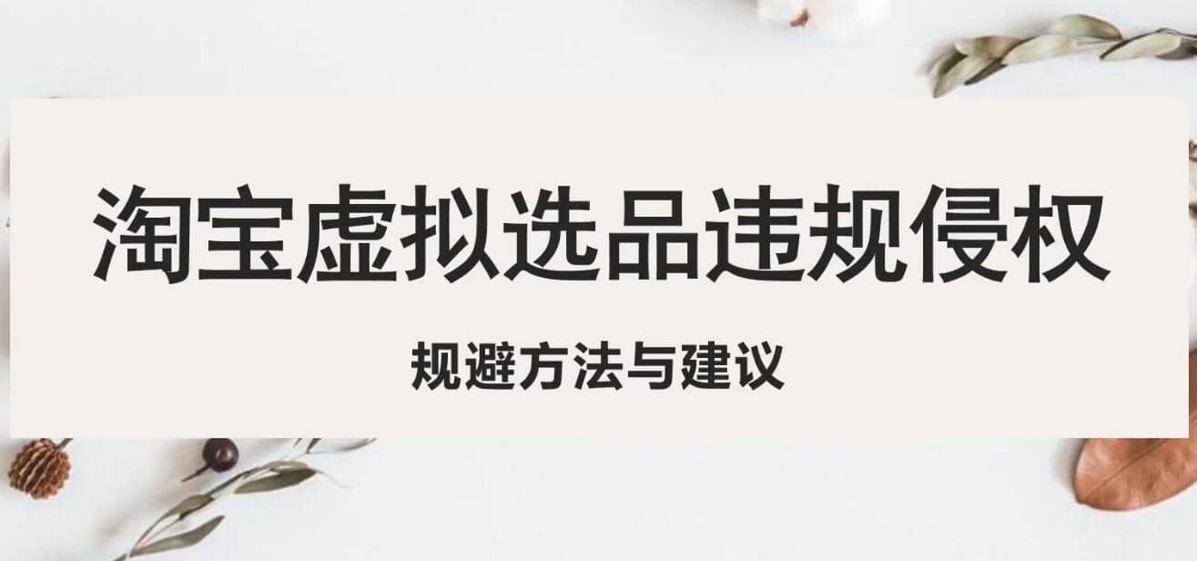 淘宝虚拟违规侵权规避方法与建议，6个部分详细讲解，做虚拟资源必看-巴叔叔资源网
