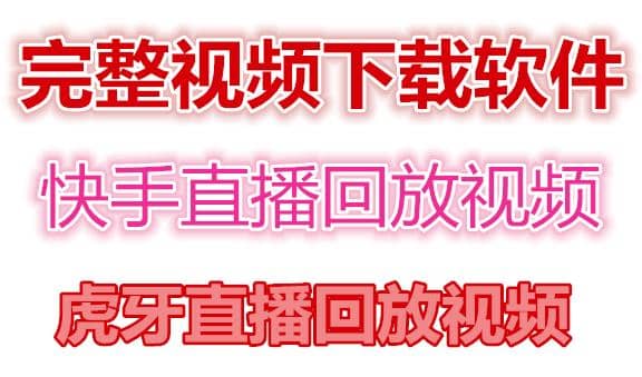 快手直播回放视频/虎牙直播回放视频完整下载(电脑软件+视频教程)-巴叔叔资源网
