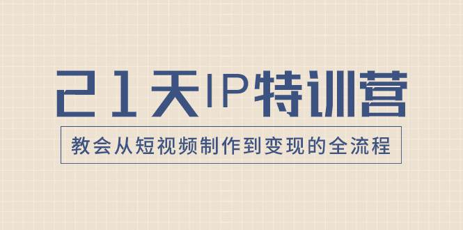 21天IP特训营，教会从短视频制作到变现的全流程-巴叔叔资源网
