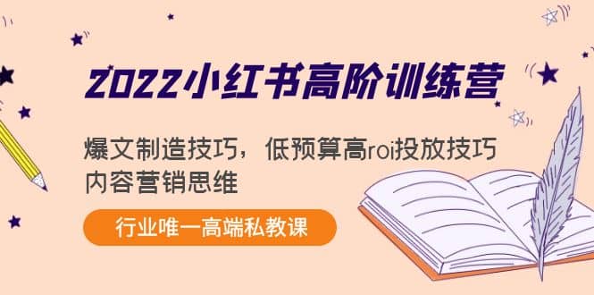 2022小红书高阶训练营：爆文制造技巧，低预算高roi投放技巧，内容营销思维-巴叔叔资源网