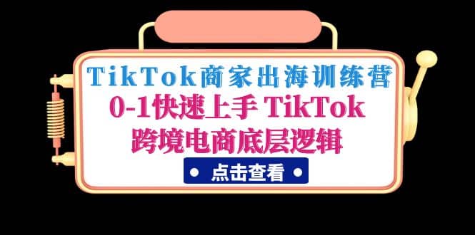 TikTok商家出海训练营：0-1快速上手 TikTok跨境电商底层逻辑(无水印)-巴叔叔资源网