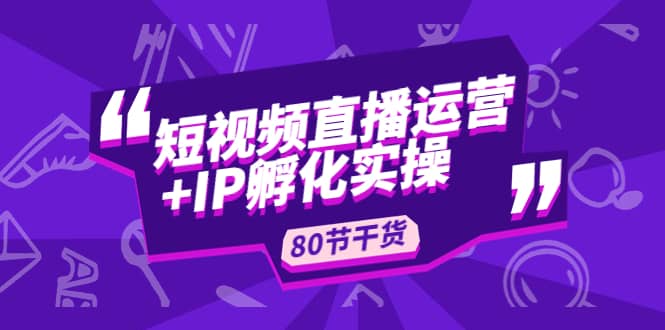短视频直播运营+IP孵化实战：80节干货实操分享-巴叔叔资源网