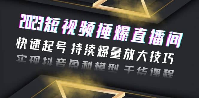 2023短视频捶爆直播间：快速起号 持续爆量放大技巧 实现抖音盈利模型 干货-巴叔叔资源网