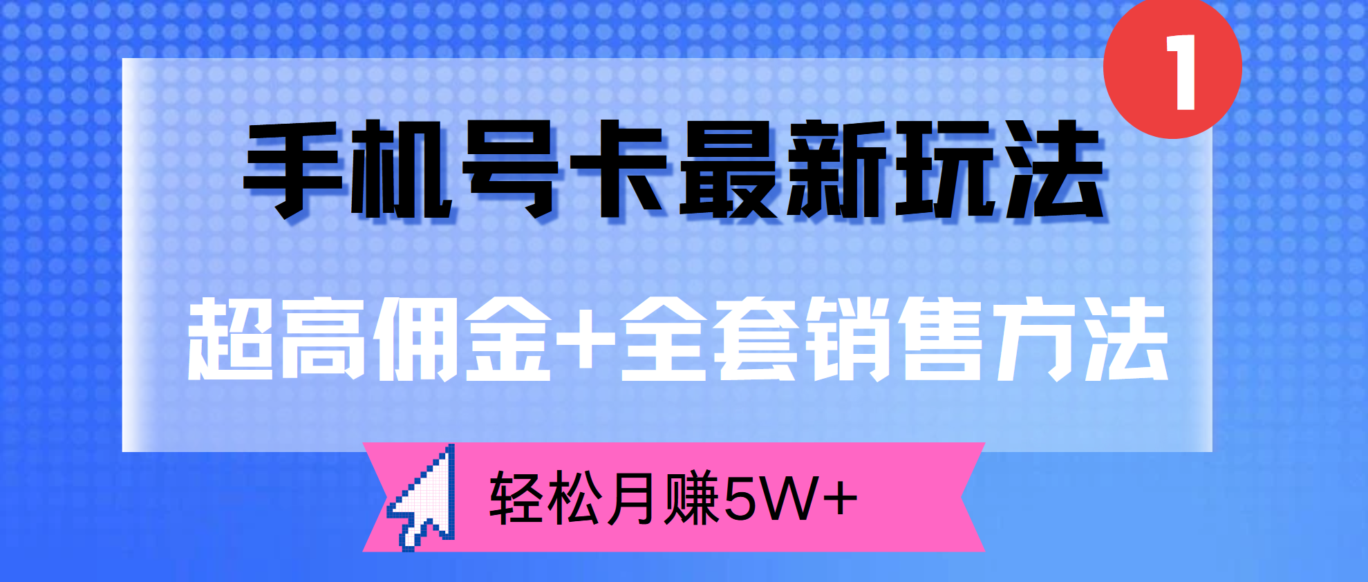 超高佣金+全套销售方法，手机号卡最新玩法，轻松月赚5W+-巴叔叔资源网