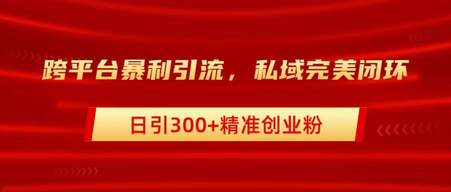 跨平台暴力引流，私域完美闭环，日引300+精准创业粉-巴叔叔资源网