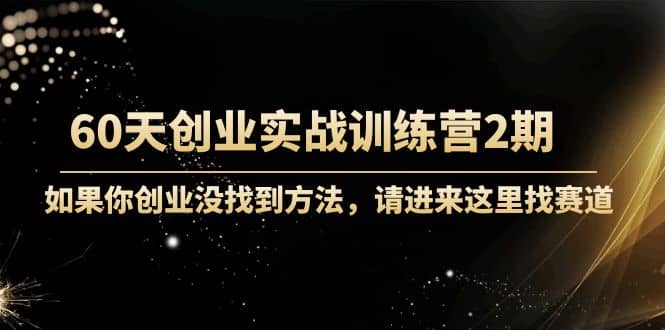 60天创业实战训练营2期：如果你创业没找到方法，进来这里找赛道-价值3000元-巴叔叔资源网