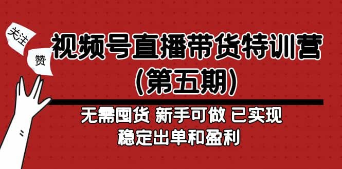 视频号直播带货特训营（第五期）无需囤货 新手可做 已实现稳定出单和盈利-巴叔叔资源网