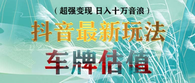 抖音最新无人直播变现直播车牌估值玩法项目 轻松日赚几百+【详细玩法教程】-巴叔叔资源网