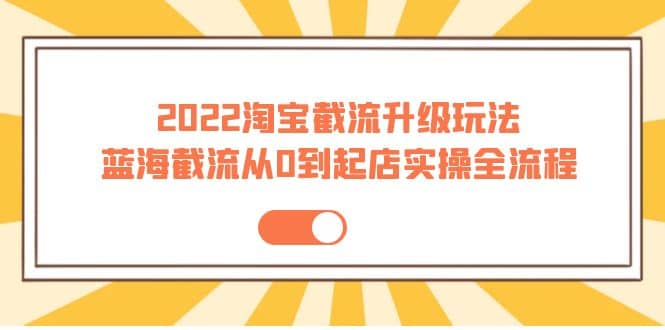 2022淘宝截流升级玩法：蓝海截流从0到起店实操全流程 价值千元-巴叔叔资源网