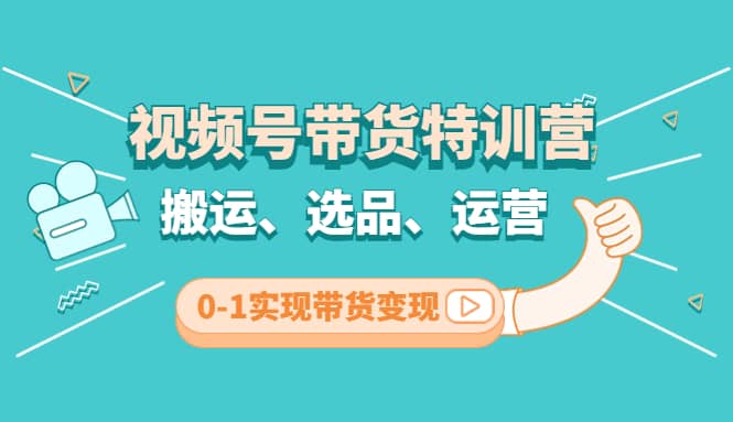 视频号带货特训营(第3期)：搬运、选品、运营、0-1实现带货变现-巴叔叔资源网