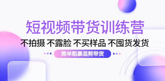 短视频带货训练营：不拍摄 不露脸 不买样品 不囤货发货 简单粗暴混剪带货-巴叔叔资源网