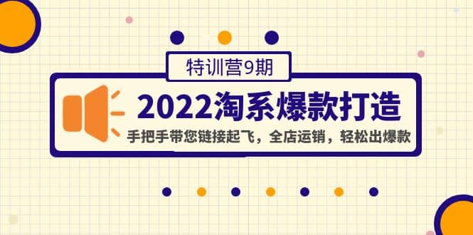 2022淘系爆款打造特训营9期：手把手带您链接起飞，全店运销，轻松出爆款-巴叔叔资源网