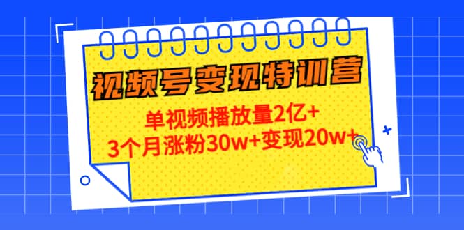 20天视频号变现特训营：单视频播放量2亿+-巴叔叔资源网