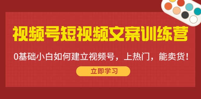 视频号短视频文案训练营：0基础小白如何建立视频号，上热门，能卖货！-巴叔叔资源网
