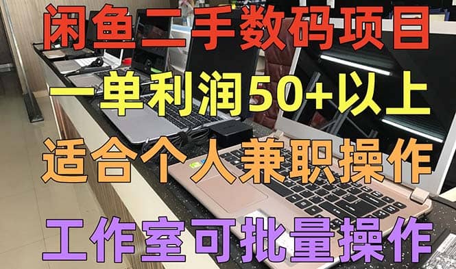 闲鱼二手数码项目，个人副业低保收入，工作室批量放大操作-巴叔叔资源网