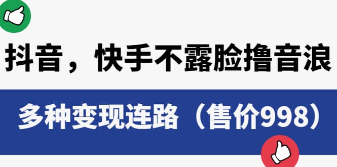 抖音，快手不露脸撸音浪项目，多种变现连路（售价998）-巴叔叔资源网