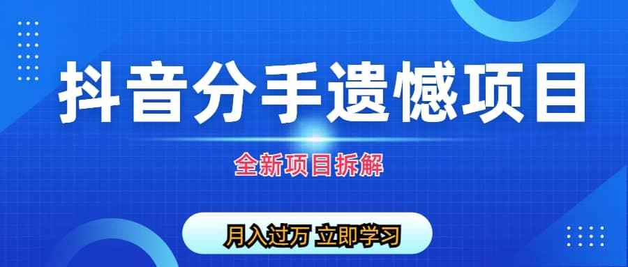自媒体抖音分手遗憾项目私域项目拆解-巴叔叔资源网