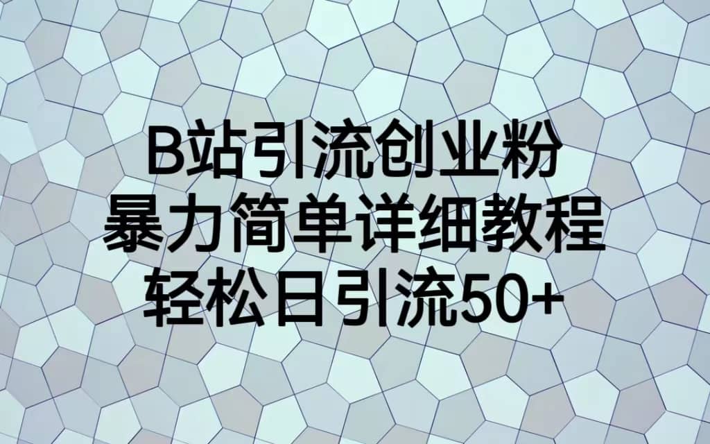 B站引流创业粉，暴力简单详细教程，轻松日引流50+-巴叔叔资源网