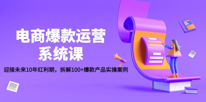 电商爆款运营系统课：迎接未来10年红利期，拆解100+爆款产品实操案例-巴叔叔资源网