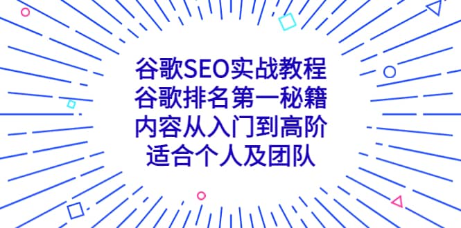 谷歌SEO实战教程：谷歌排名第一秘籍，内容从入门到高阶，适合个人及团队-巴叔叔资源网