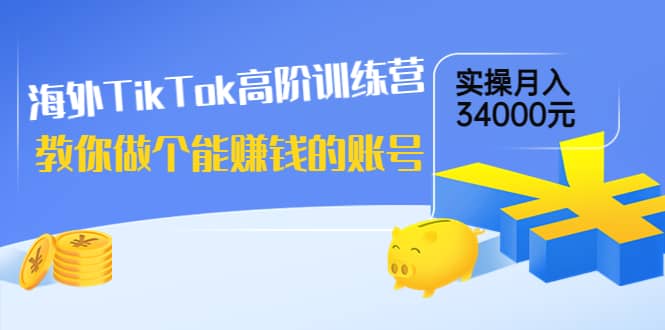 海外TikTok高阶训练营：教你做个能赚钱的账号，实操月入34000元！-巴叔叔资源网