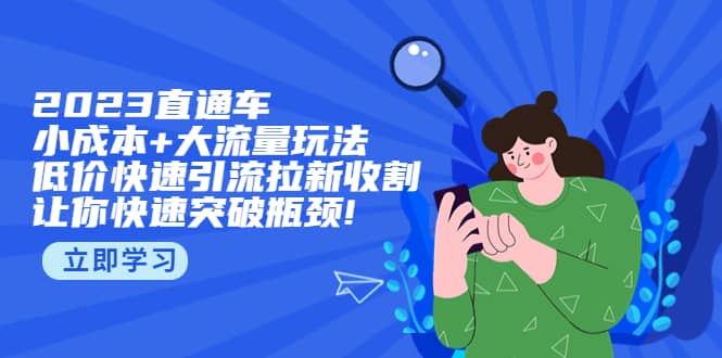 2023直通小成本+大流量玩法，低价快速引流拉新收割，让你快速突破瓶颈-巴叔叔资源网
