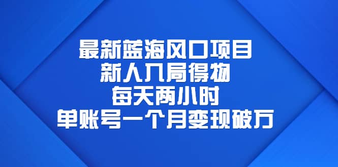 最新蓝海风口项目，新人入局得物，每天两小时，单账号一个月变现破万-巴叔叔资源网