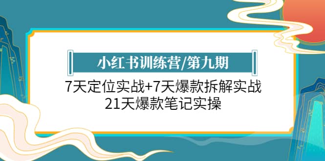 小红书训练营/第九期：7天定位实战+7天爆款拆解实战，21天爆款笔记实操-巴叔叔资源网