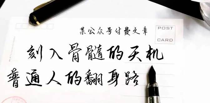 某公众号付费文章：刻入骨髓的天机，揭露“普通人的翻身路” 这件通天大事-巴叔叔资源网