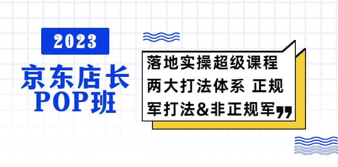 2023京东店长·POP班 落地实操超级课程 两大打法体系 正规军&非正规军-巴叔叔资源网