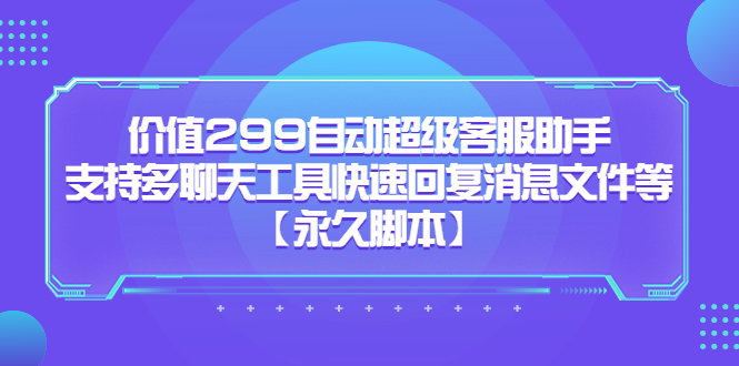 价值299自动超级客服助手，支持多聊天工具快速回复消息文件等-巴叔叔资源网