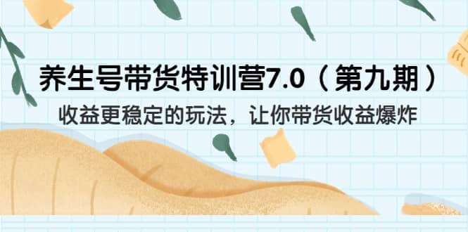 养生号带货特训营7.0（第九期）收益更稳定的玩法 让你带货收益爆炸（11节）-巴叔叔资源网