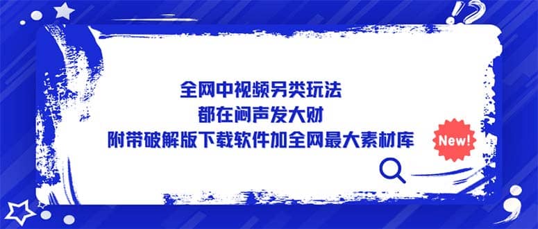 全网中视频另类玩法，都在闷声发大财，附带下载软件加全网最大素材库-巴叔叔资源网