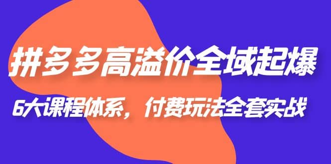 拼多多-高溢价 全域 起爆，6大课程体系，付费玩法全套实战-巴叔叔资源网