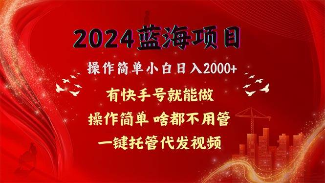 2024蓝海项目，网盘拉新，操作简单小白日入2000+，一键托管代发视频，…-巴叔叔资源网