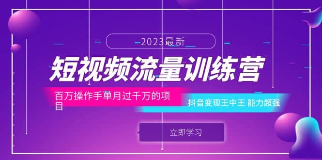 短视频流量训练营：百万操作手单月过千万的项目：抖音变现王中王 能力超强-巴叔叔资源网