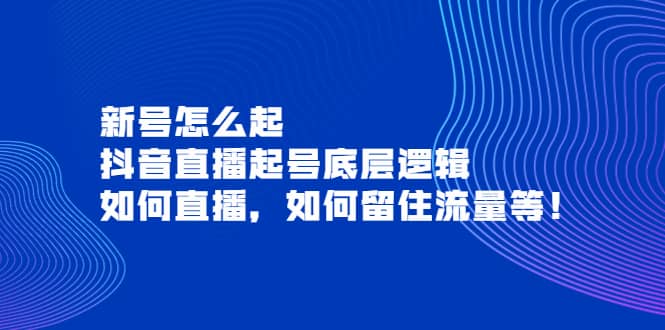 新号怎么起，抖音直播起号底层逻辑，如何直播，如何留住流量等-巴叔叔资源网