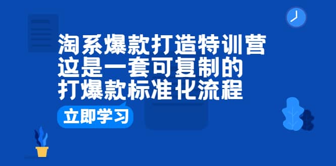 淘系爆款打造特训营：这是一套可复制的打爆款标准化流程-巴叔叔资源网