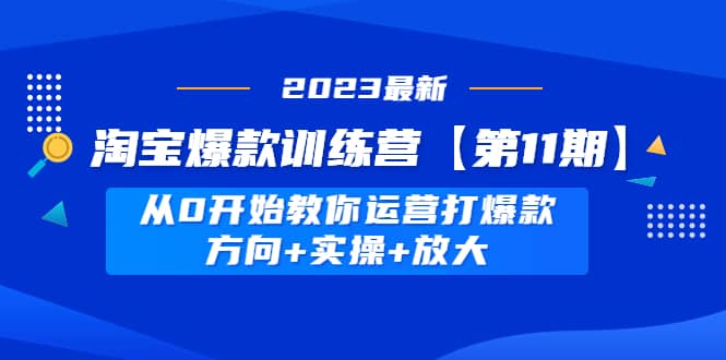 淘宝爆款训练营【第11期】 从0开始教你运营打爆款，方向+实操+放大-巴叔叔资源网