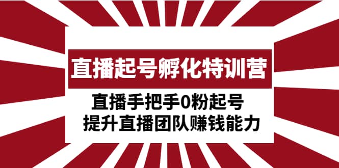 直播起号孵化特训营：直播手把手0粉起号 提升直播团队赚钱能力-巴叔叔资源网