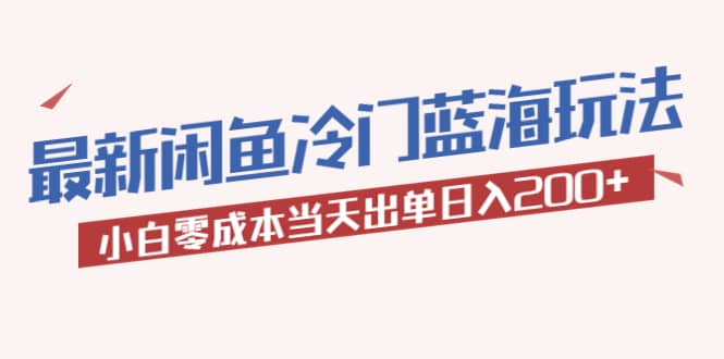 2023最新闲鱼冷门蓝海玩法，小白零成本当天出单日入200+-巴叔叔资源网