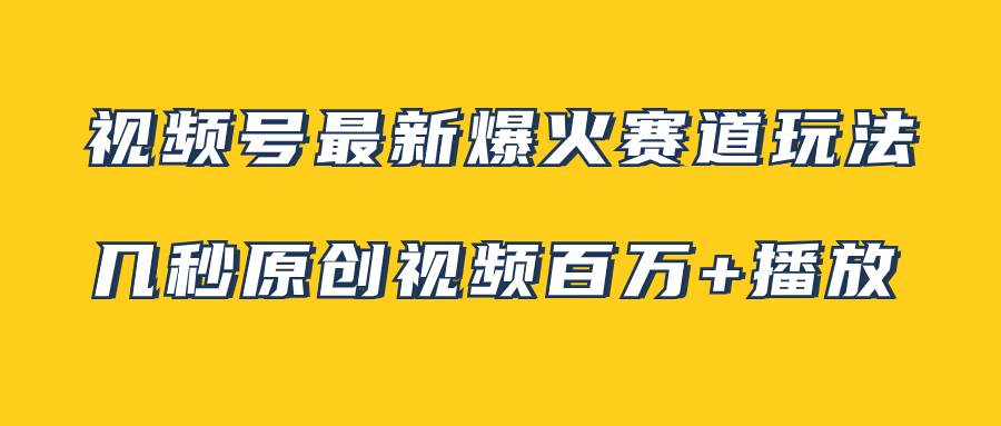 视频号最新爆火赛道玩法，几秒视频可达百万播放，小白即可操作（附素材）-巴叔叔资源网