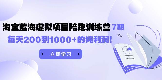 黄岛主《淘宝蓝海虚拟项目陪跑训练营7期》每天200到1000+的纯利润-巴叔叔资源网