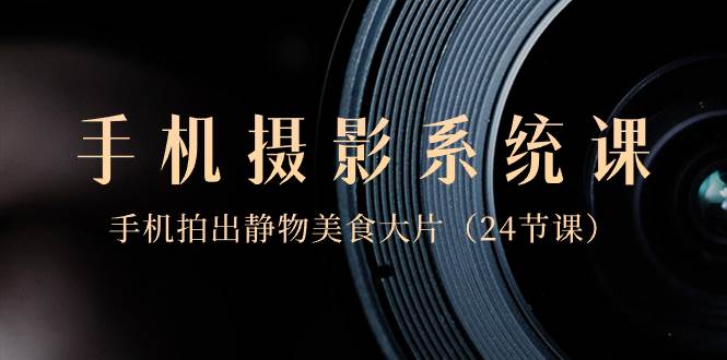 0基础-手机摄影系统课，手机拍出静物美食大片（24节课）-巴叔叔资源网