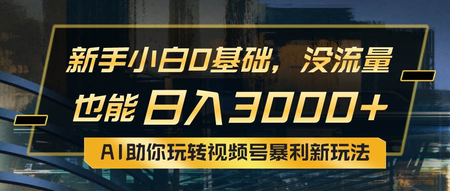 小白0基础，没流量也能日入3000+：AI助你玩转视频号暴利新玩法-巴叔叔资源网