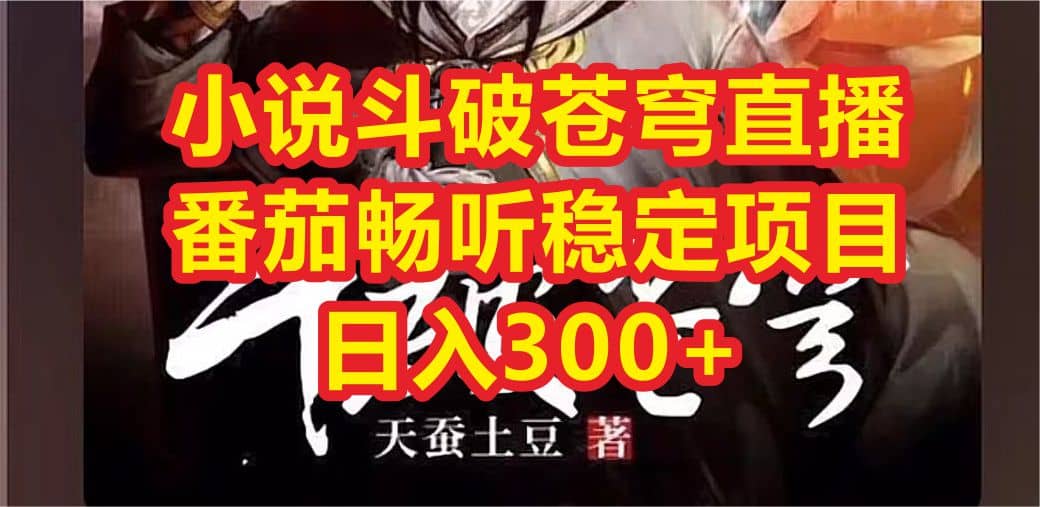 小说斗破苍穹直播，番茄畅听日入300+稳定项目-巴叔叔资源网