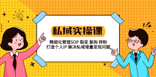 私域实战课程：精细化管理SOP 裂变 复购 转粉 打造个人IP 私域增量变现问题-巴叔叔资源网