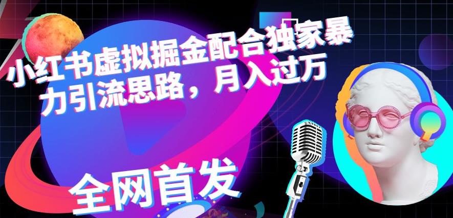 小红书虚拟掘金配合独家首发暴力引流思路，月入过万【揭秘】-巴叔叔资源网