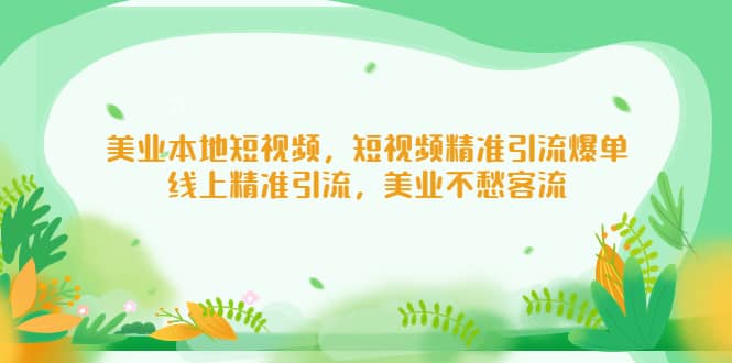 美业本地短视频，短视频精准引流爆单，线上精准引流，美业不愁客流-巴叔叔资源网